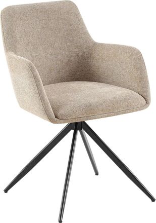 Clp Silla de comedor con reposabrazos en tela gris topo