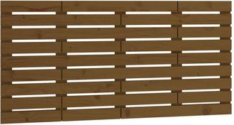 vidaXL Cabecero Cama Pared Madera Maciza Pino Marr&oacute;n Miel 156x3x63 Cm Vidaxl