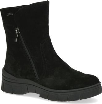 Caprice Zwarte Su&egrave;de Gesloten Booties - Dames - Enkellaarsjes - Zwart - 37 EU - Su&egrave;de - Schoenen