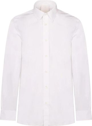 Givenchy Logo Embroidery Shirt - Heren - Casual Overhemden - Wit - L - Katoen - Overhemden