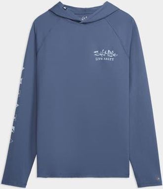 Salt Life Ocean Kin 2.0 Perforated Hoodie in Vintage Indigo at Nordstrom, Size X-Large