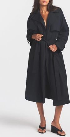 SKIMS Oversize Trench Coat in Onyx at Nordstrom, Size X-Large