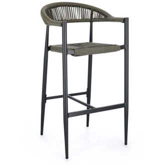Decorspace Sgabello Jandia da bar struttura in alluminio per interni ed esterni -Grigio / Confezione da 4 Pezzi