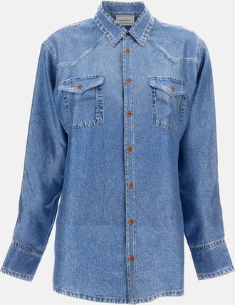 Pierre-Louis Mascia Blue Silk Shirt