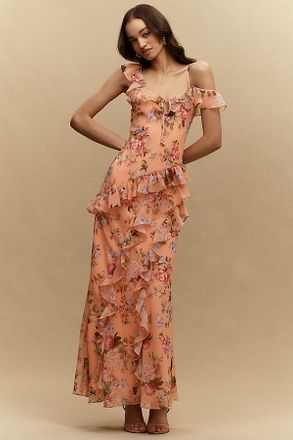 BHLDN Lottie Ruffled Chiffon Gown