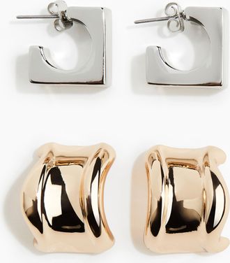 H&M 2 Paar Hoop-Ohrringe - Gold