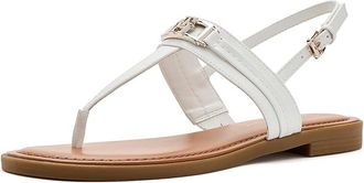 Tommy Hilfiger Cruman Womens Sandals White : 9.5 M, Faux Leather
