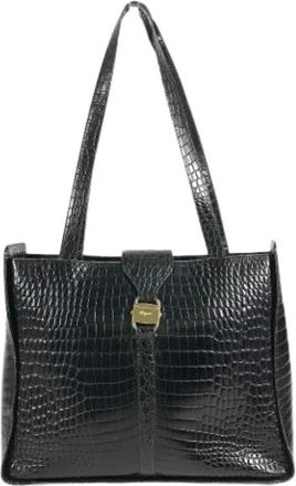 Ferragamo Pre-owned Shoulder Bag - Dames - Vintage Schoudertas - Zwart - ONE Size - Leer - Vintage