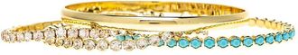 Rivka Friedman 18K Plated Cz Turquoise Bracelet
