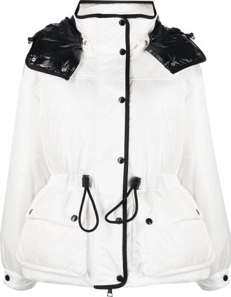 Moncler hooded puffer jacket - women - Polyamide/Polyester/Polyamide/Feather Down - 1 - White