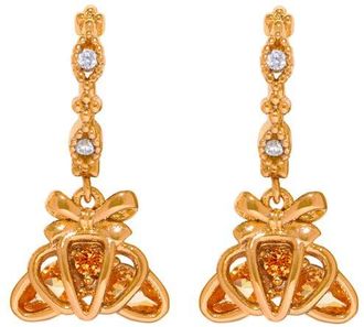 Girls Crew Cubic Zirconia Croissant Dangle Hoop Earrings in Gold at Nordstrom