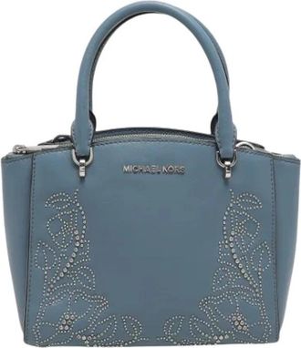 Michael Kors Pre-owned Satchel - Dames - Vintage Handtas - Blauw - ONE Size - Leer - Vintage