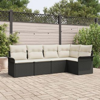 vidaXL Vidaxl - Set Divano da Giardino 5 pcs 242.5 x 132.5 x 85 cm Poly Rattan