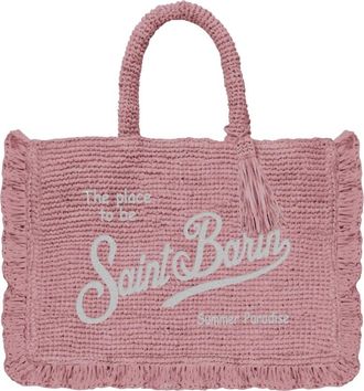 MC2 Saint Barth Volant Raffia Bag - Dames - Shoppers - Roze - ONE Size - Tassen