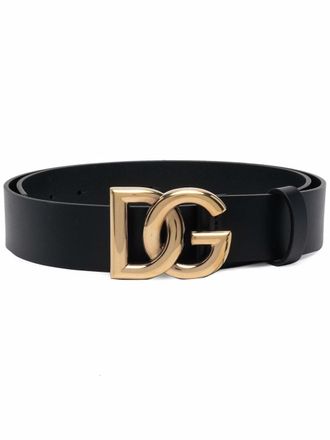 Dolce & Gabbana DG-logo calf-leather belt - Black