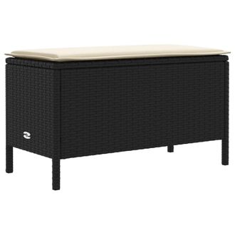 vidaXL Reposapi&eacute;s De Jard&iacute;n Con Almohada Negro Y Crema 80 X 38 X 45 Cm Vidaxl