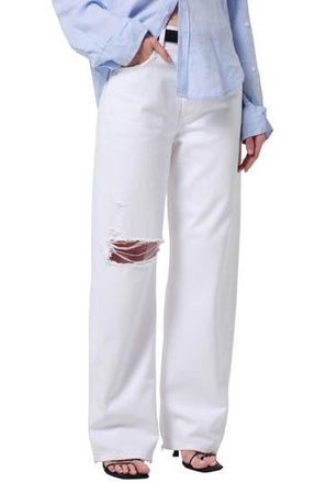 Citizens Of Humanity Ayla Ripped Baggy Wide Leg Jeans in Zinc (White) at Nordstrom Rack, Size 26