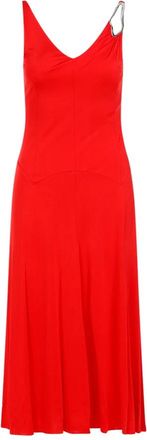 Lanvin Red Flame A-lijn Midi Jurk - Dames - Casual kleedjes - Rood - XS - Kleedjes