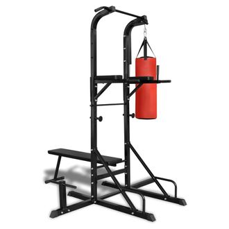 vidaXL M&aacute;quina De Musculaci&oacute;n Con Banco Y Saco De Boxeo Vidaxl