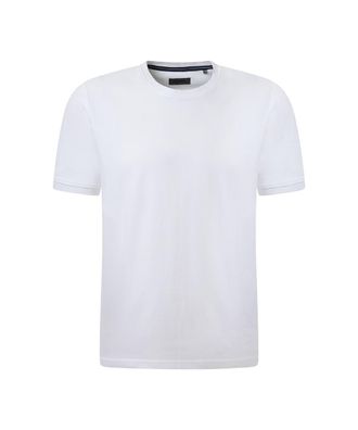 Pierre Cardin T-Shirt PIERRE CARDIN T-shirt RH, Herren, Gr. 5XL, weiss (wei&szlig;), Jersey, Obermaterial: 100% Baumwolle, unifarben, regular fit taillenbedeckt, Rundhals