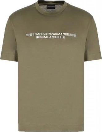 Emporio Armani Barcode T-Shirt - Heren - T-shirts - Groen - M - Katoen - Tops