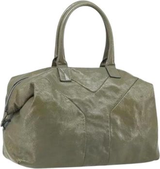 Saint Laurent Pre-owned Handbags, female, Green, Size: ONE SIZE Pre-owned Vintage Patent Leather Hand Bag