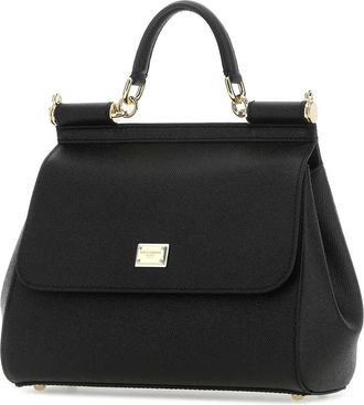 Dolce & Gabbana Womens Top Handle Bag Black Calf