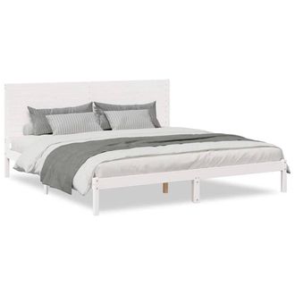 Berkfield Home Extra Long Bed Frame without Mattress White 200x220 cm Solid Wood