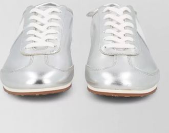 Marine Serre metallic leather low-top sneakers