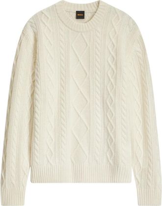 HUGO BOSS Ronde hals gebreid - Heren - Truien - Wit - Maat: S