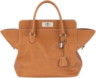 Herm&egrave;s Pre-owned Toolbox Handbag - Dames - Vintage Handtas - Bruin - ONE Size - Leer - Vintage