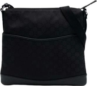 Gucci Pre-owned Cross Body Bags, female, Black, Size: ONE SIZE Pre-owned Canvas Crossbody Bag