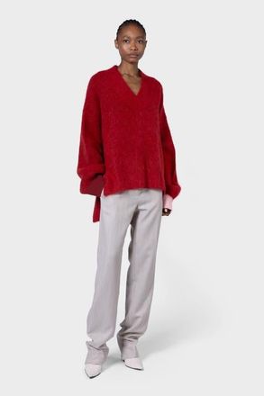 Roksanda Ilincic Tehla V-Neck Knitted Sweater in Blood Orange at Nordstrom, Size Medium