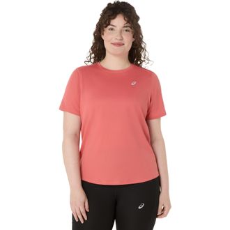 Asics Laufshirt ASICS ASICS CORE TOP, Damen, Gr. L, rosa (schwarz pink clay), Obermaterial: 100% Polyester, Shirts Laufshirt, f&uuml;r Sportmode, Fr&uuml;hlings- und 