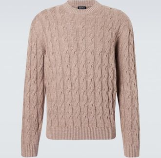 Ermenegildo Zegna Cable-knit linen, cashmere, and silk sweater