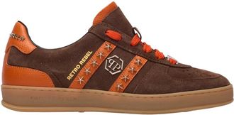 Philipp Plein Retro Rebel Low-Top Sneakers - unisex - Sneakers - Bruin - 40 EU - Leer - Schoenen
