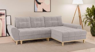 HOME AFFAIRE Ecksofa »Ahrdorf mit Bettfunktion und Bettkasten, Masse: B/H/T 268/86/175 cm« L-Form mit 3 Rückenkissen und moderne gerundete Armlehnen