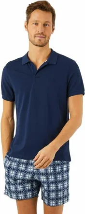 Vilebrequin Mens Solid Cotton Polo in Bleu Marine at Nordstrom, Size Xxx-Large