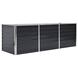 Berkfield Home Garden Raised Bed Anthracite 240x80x77 cm Galvanised Steel in Black | Size: 240 x 80 x 77 cm