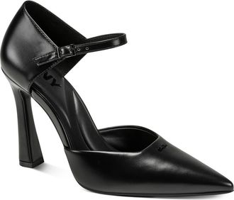 DKNY Catcher Ankle Strap Pointed Toe Pump in Black at Nordstrom, Size 9.5