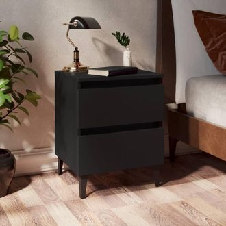 Berkfield Home Bed Cabinet Black 40x35x50 cm Engineered Wood | Size: 40 x 35 x 50 cm