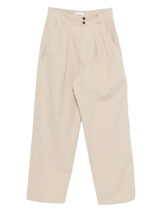Isabel Marant Nadine pleated trousers - women - Cotton/Cotton/Linen/Flax - 34 - Neutrals