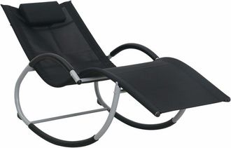 vidaXL Tumbona con almohada textileno negro Vidaxl