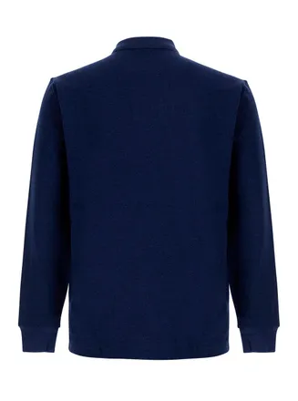 Polo Ralph Lauren Long-Sleeve Cotton Blend Polo Shirt - Navy