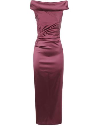 Max Mara Opaque Boat Neck Long Dress