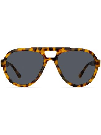 Linda Farrow Jurgen navigator-frame sunglasses - women - Cellulose Acetate - One Size - Brown