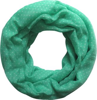 Lina & Lily Polka Dot Print Womens Infinity Scarf Snood Lightweight (Mint Green)