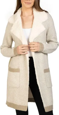 Love Token Candie Long Lseeve Cardigan In Beige