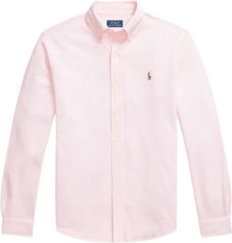 Polo Ralph Lauren Oxford Mesh Katoenen Overhemd - Heren - Casual Overhemden - Roze - S - Katoen - Overhemden