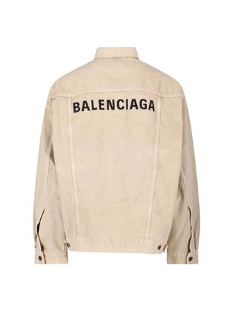 Balenciaga Mens Jackets Beige Cotton